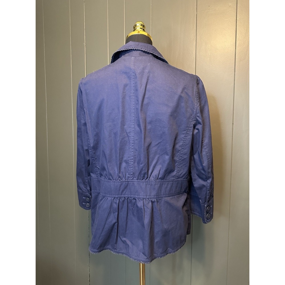 LL Bean Unstructured Cotton Blazer Jacket Womens‎ 16 Regular Button Up - Picture 9 of 9